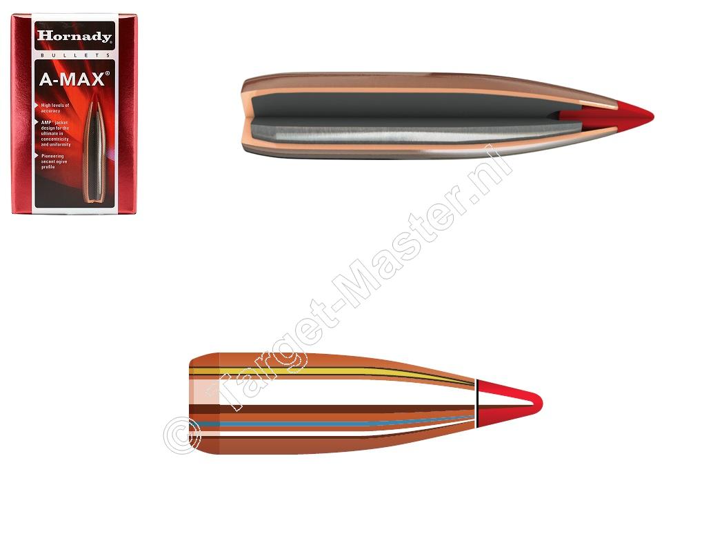 Hornady A-MAX Bullets .22 caliber 52 grain box of 100